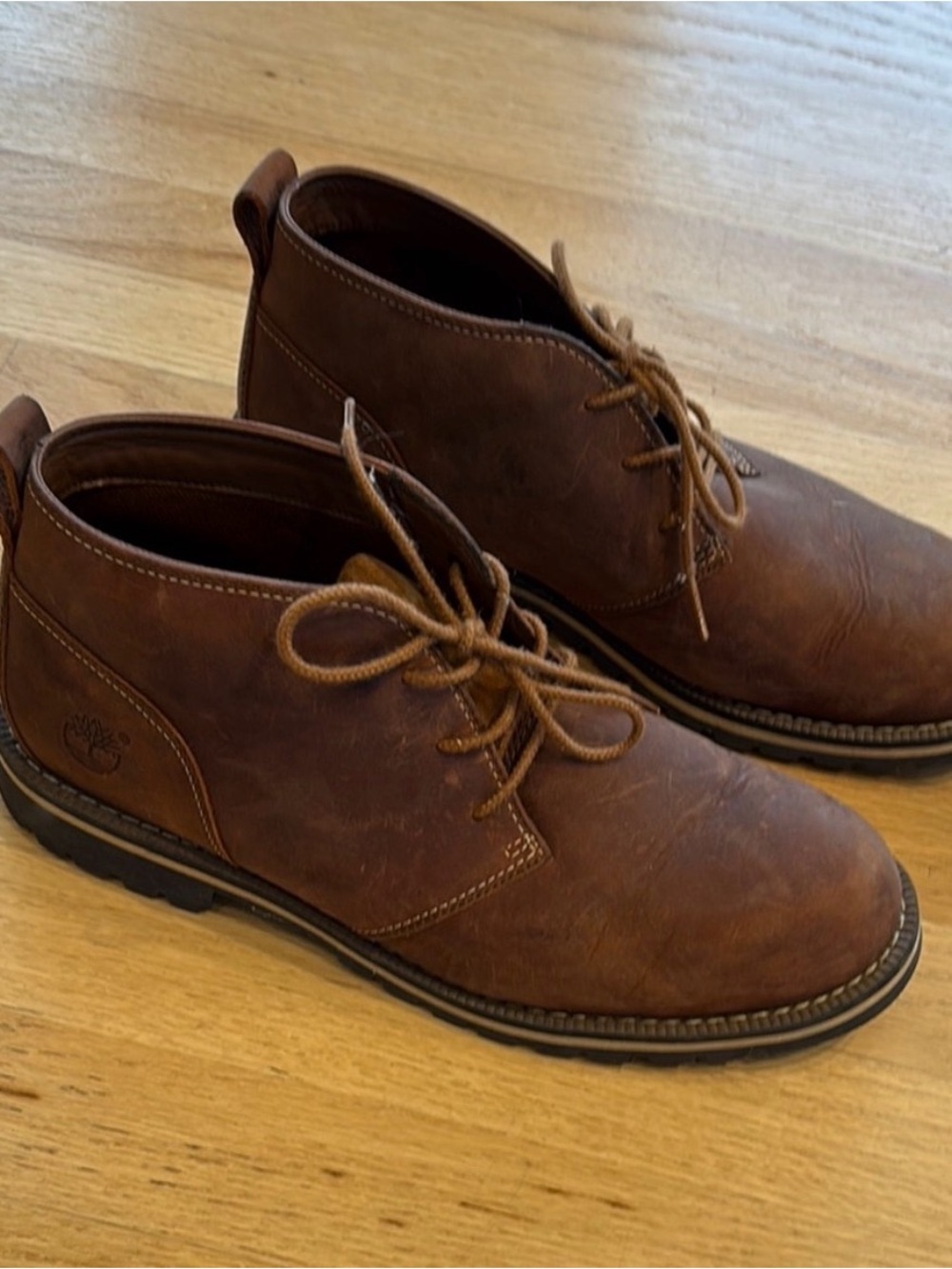 Timberland Men’s Brown Leather Lace-Up Boots Size 9